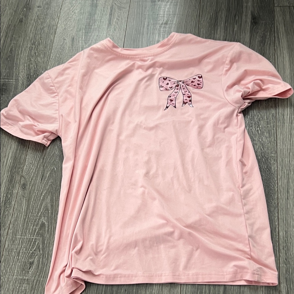 Pink Kids Shirt with Bow Design